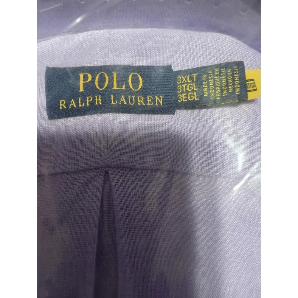 Polo Ralph Lauren Dress Shirt Solid Purple Teal Big & Tall Men's Size 3XLT NWT